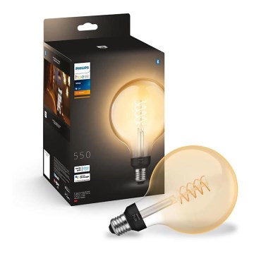 LED Dimmable bulb Philips Hue WHITE FILAMENT G125 E27/7W/230V 2100K