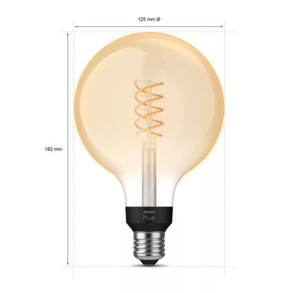LED Dimmable bulb Philips Hue WHITE FILAMENT G125 E27/7W/230V 2100K
