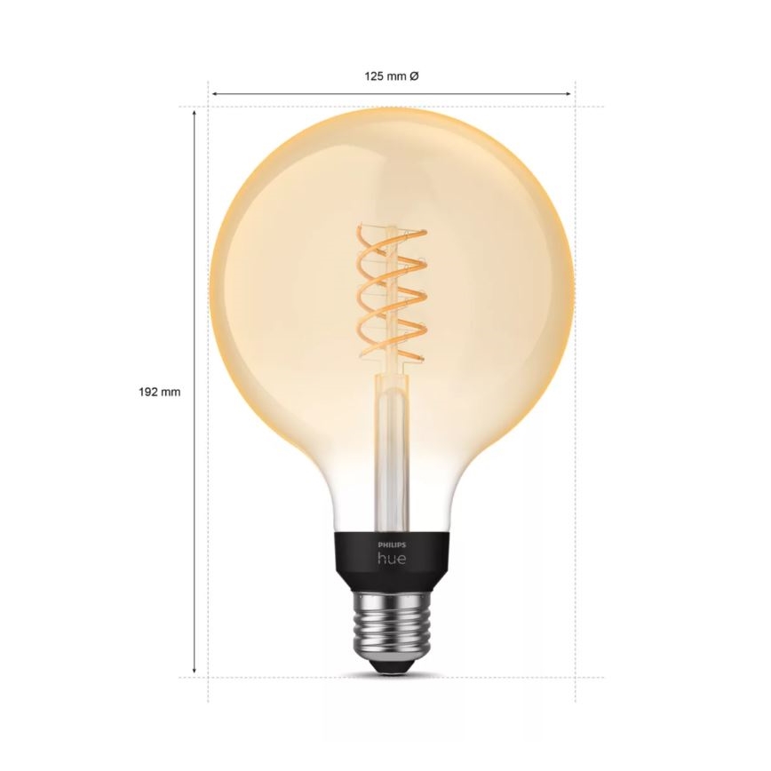 LED Dimmable bulb Philips Hue WHITE FILAMENT G125 E27/7W/230V 2100K