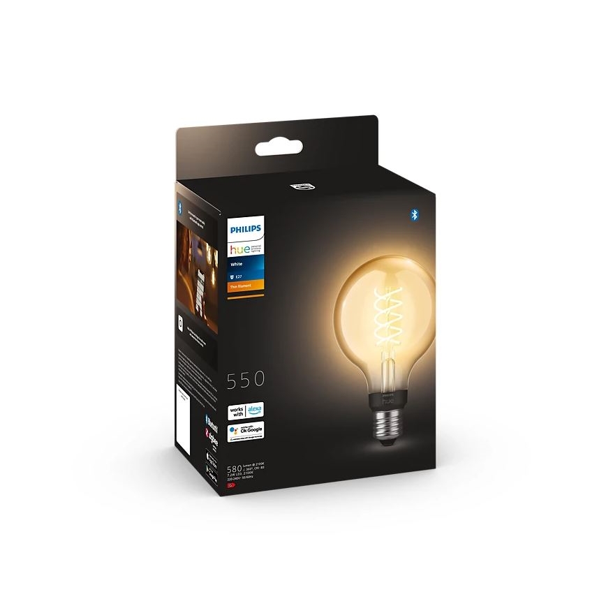 LED Dimmable bulb Philips Hue WHITE FILAMENT G93 E27/7,2W/230V 2100K
