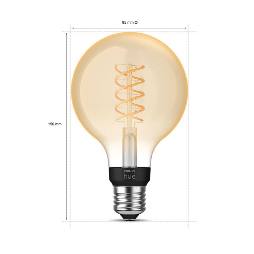 LED Dimmable bulb Philips Hue WHITE FILAMENT G93 E27/7,2W/230V 2100K