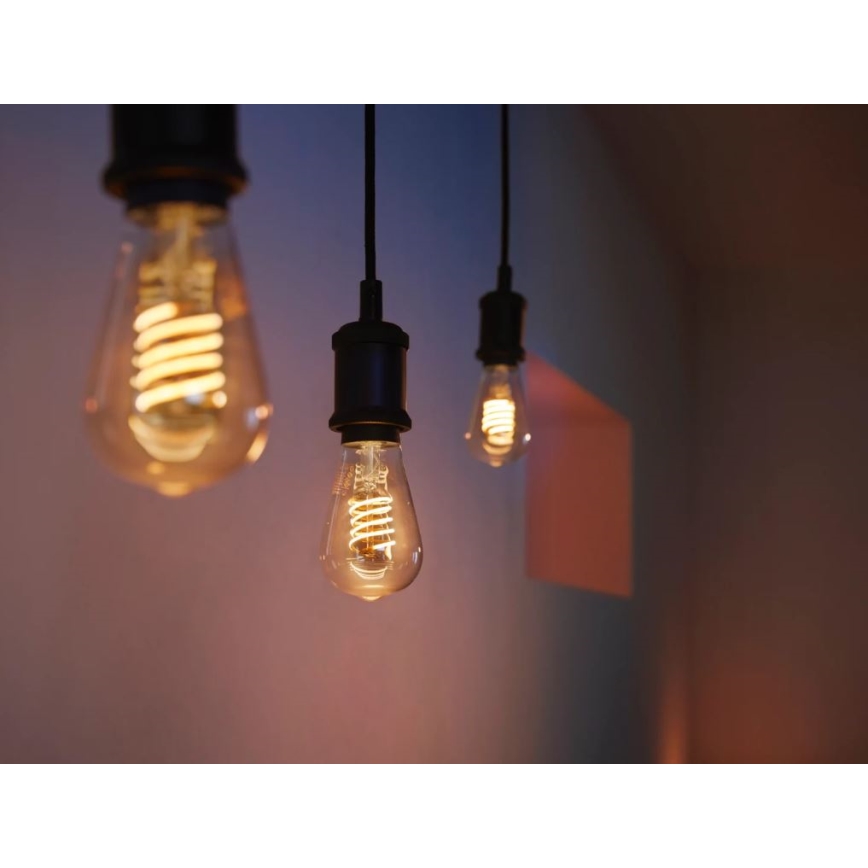 LED Dimmable bulb Philips Hue WHITE FILAMENT ST64 E27/7W/230V 2100K
