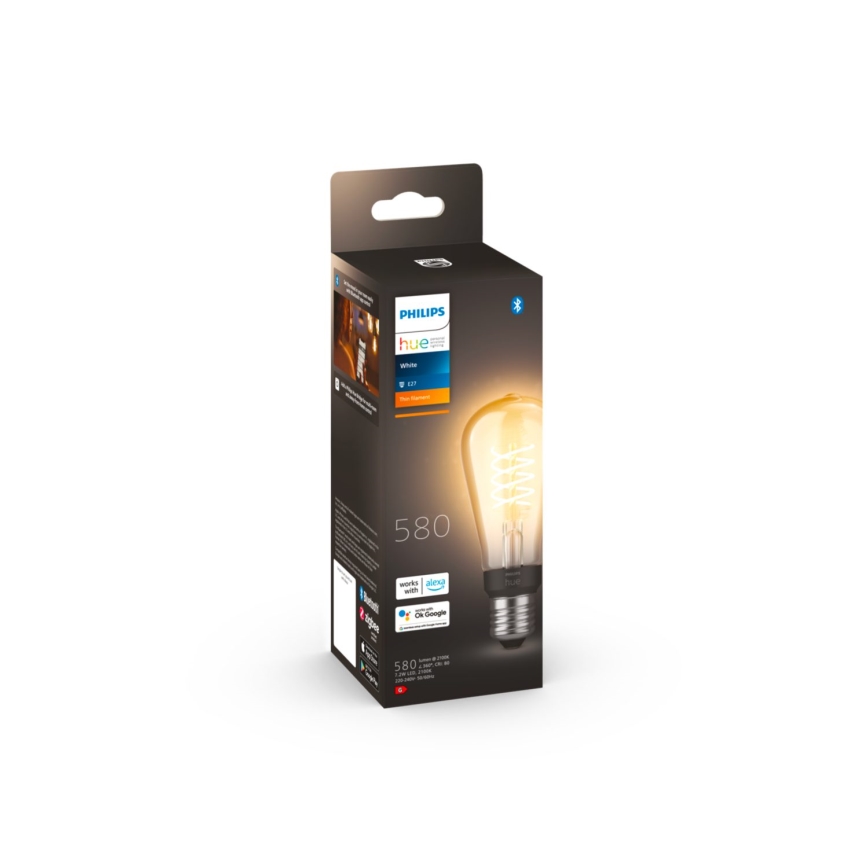 LED Dimmable bulb Philips Hue WHITE FILAMENT ST64 E27/7W/230V 2100K