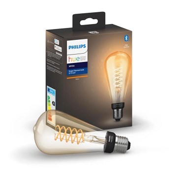 LED Dimmable bulb Philips Hue WHITE FILAMENT ST72 E27/7W/230V 2100K
