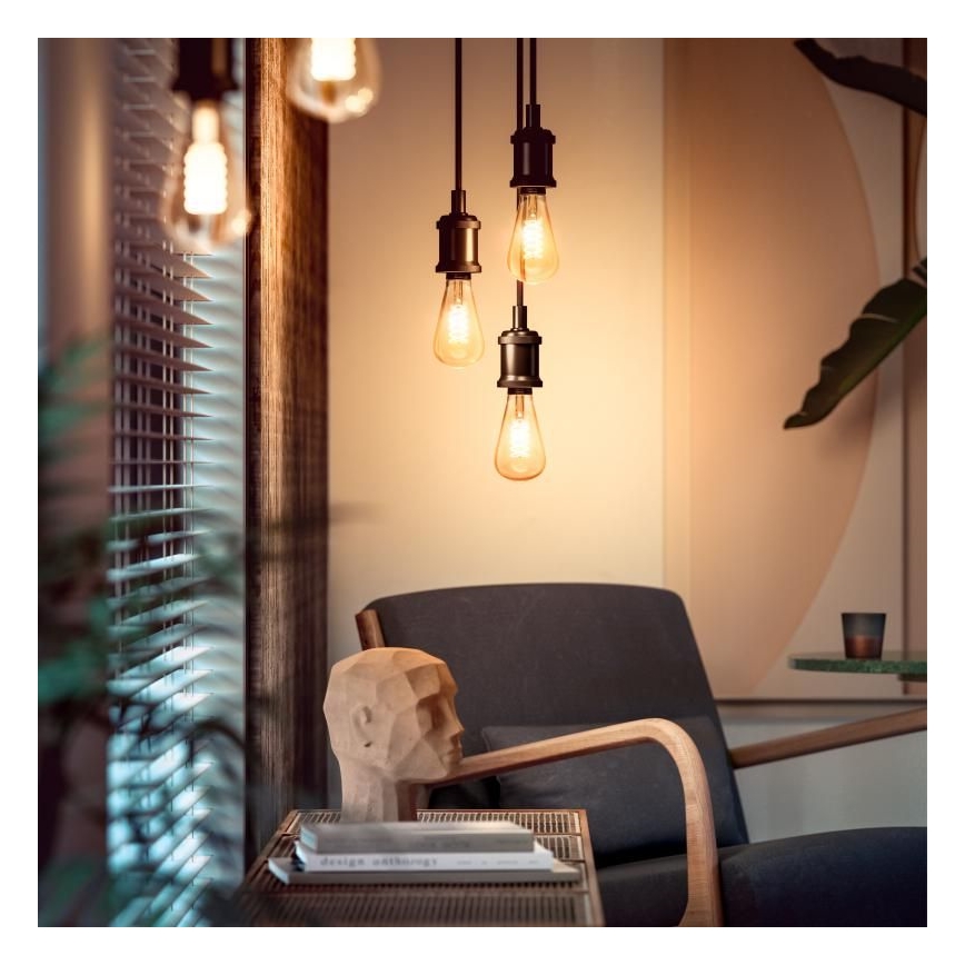 LED Dimmable bulb Philips Hue WHITE FILAMENT ST72 E27/7W/230V 2100K