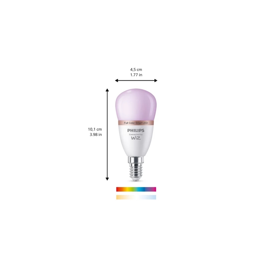 Philips SMART P45 E14 RGB Dimmable LED Bulb, 4.9W/230V, 2200-6500K, CRI 90