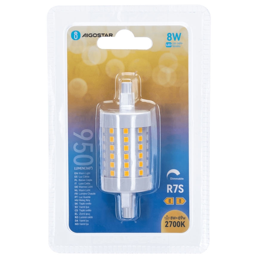 LED Dimmable bulb R7s/8W/230V 2700K - Aigostar