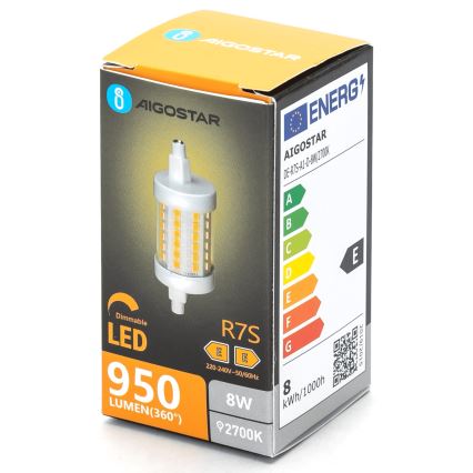 LED Dimmable bulb R7s/8W/230V 2700K - Aigostar