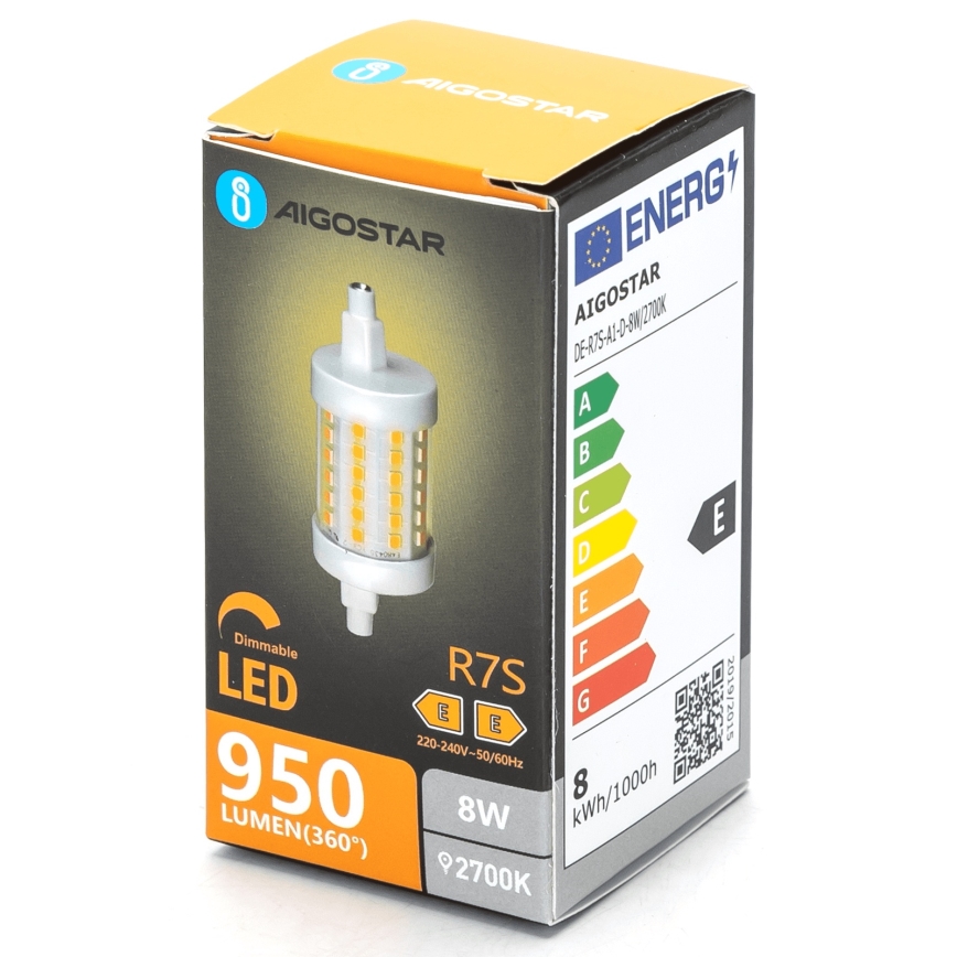 LED Dimmable bulb R7s/8W/230V 2700K - Aigostar