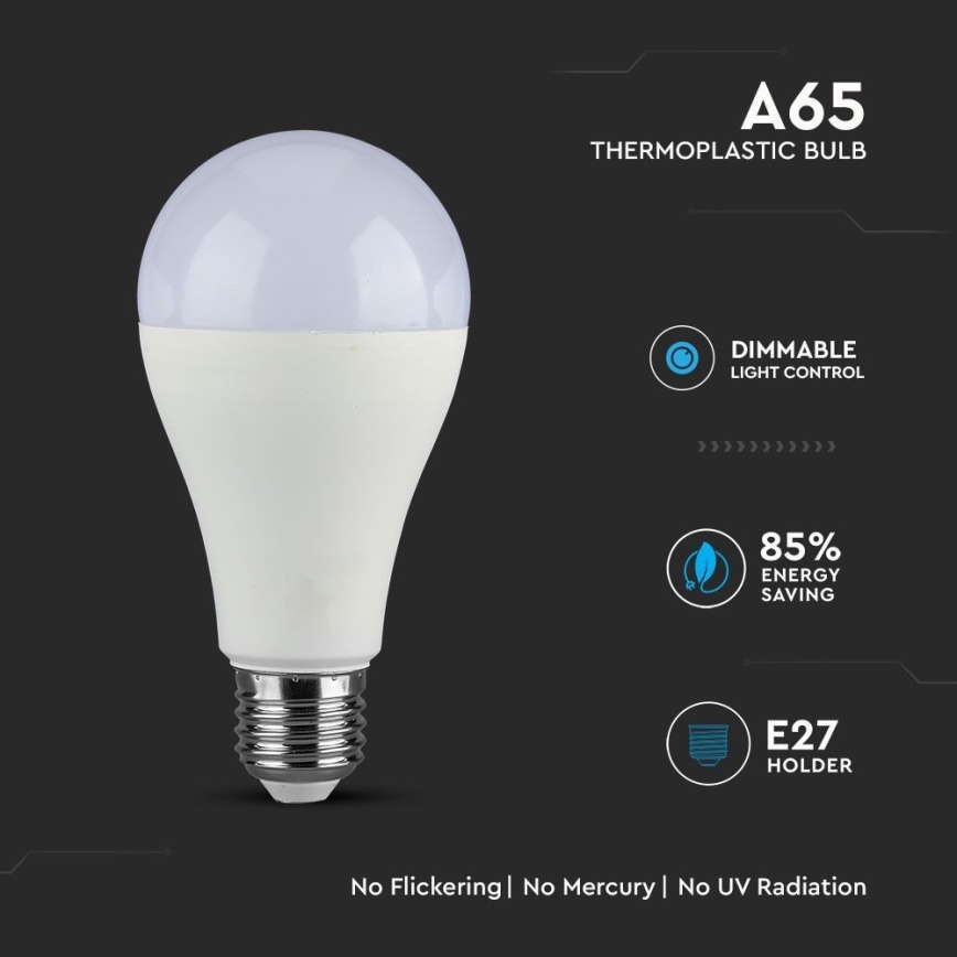 LED Dimmable bulb SAMSUNG CHIP A65 E27/17W/230V 4000K