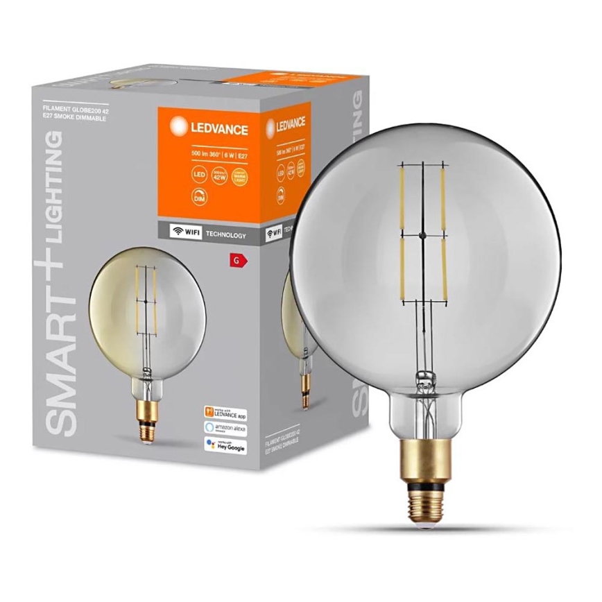 LED Dimmable bulb SMART+ GLOBE G200 E27/6W/230V 2500K Wi-Fi - Ledvance