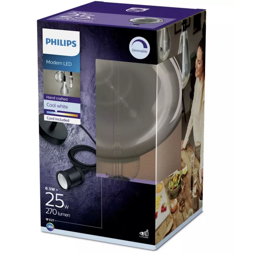 LED Dimmable bulb SMOKY VINTAGE Philips E27/6,5W/230V 4000K