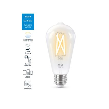 LED Dimmable bulb FILAMENT ST64 E27/6,7W/230V 2700-6500K CRI 90 Wi-Fi - WiZ
