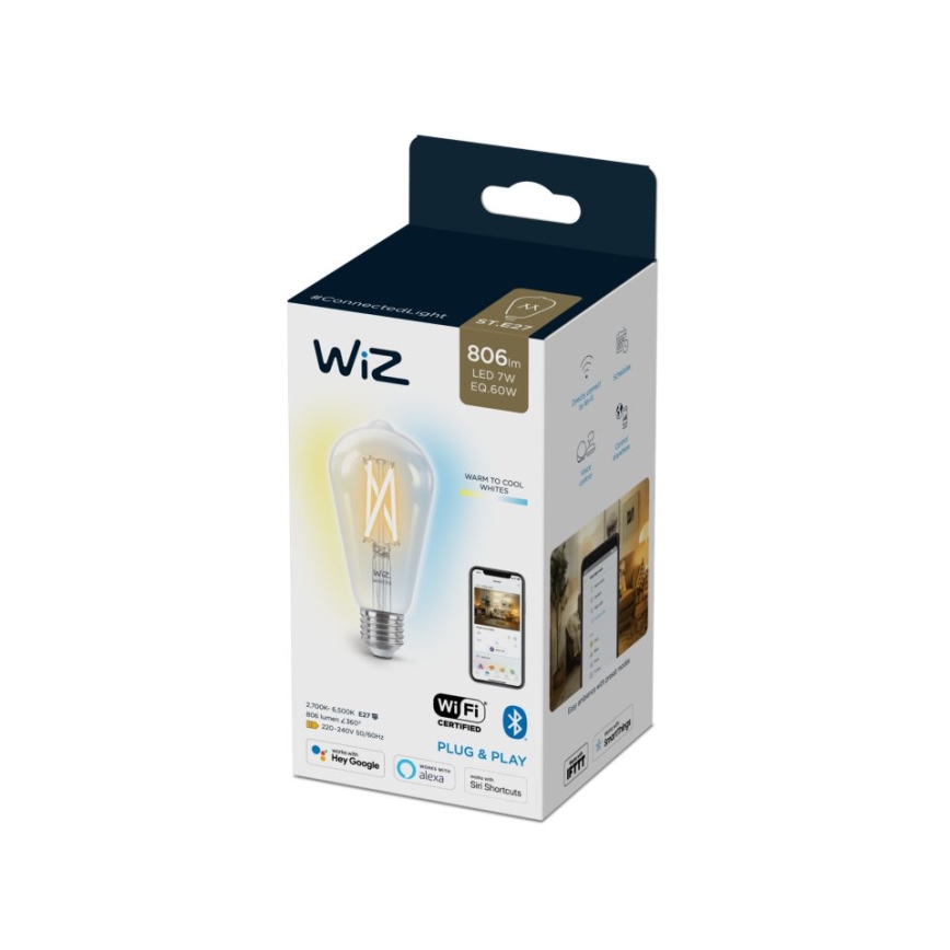 LED Dimmable bulb FILAMENT ST64 E27/6,7W/230V 2700-6500K CRI 90 Wi-Fi - WiZ