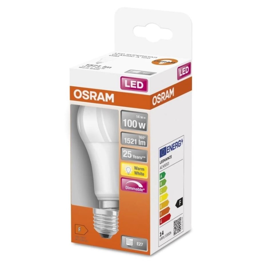 LED Dimmable bulb SUPERSTAR E27/14W/230V 2700K - Osram