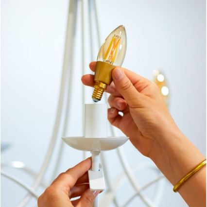 LED Dimmable bulb VINTAGE FILAMENT C35 E14/4,9W/230V 2000-5000K CRI 90 Wi-Fi - WiZ