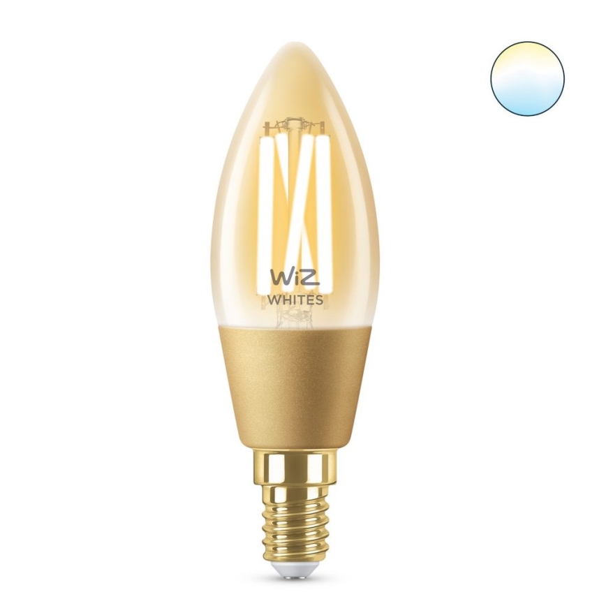 LED Dimmable bulb VINTAGE FILAMENT C35 E14/4,9W/230V 2000-5000K CRI 90 Wi-Fi - WiZ