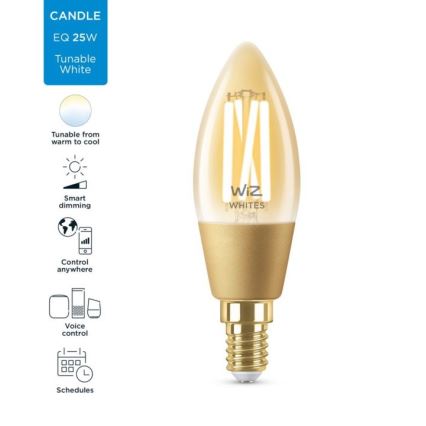 LED Dimmable bulb VINTAGE FILAMENT C35 E14/4,9W/230V 2000-5000K CRI 90 Wi-Fi - WiZ