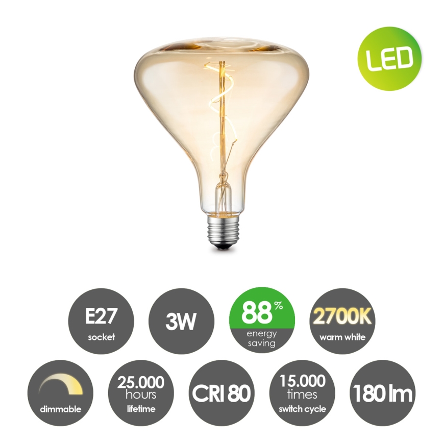 LED Dimmable bulb VINTAGE EDISON E27/3W/230V 2700K