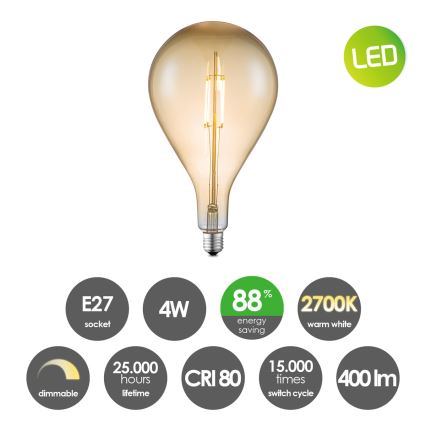 LED Dimmable bulb VINTAGE EDISON E27/4W/230V 2700K