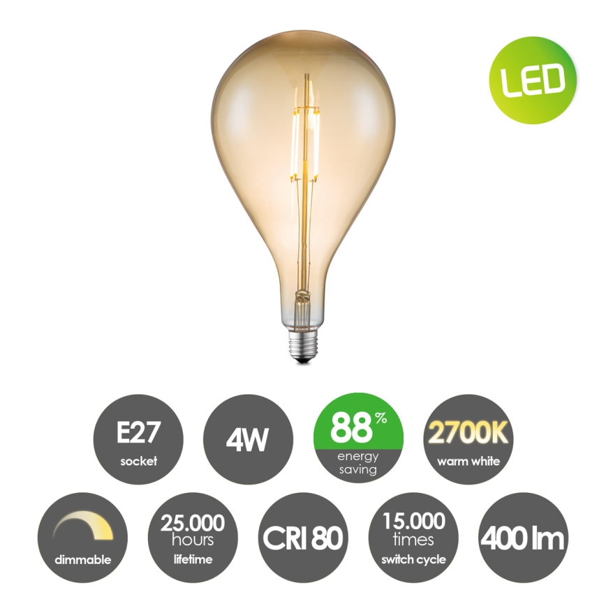 LED Dimmable bulb VINTAGE EDISON E27/4W/230V 2700K