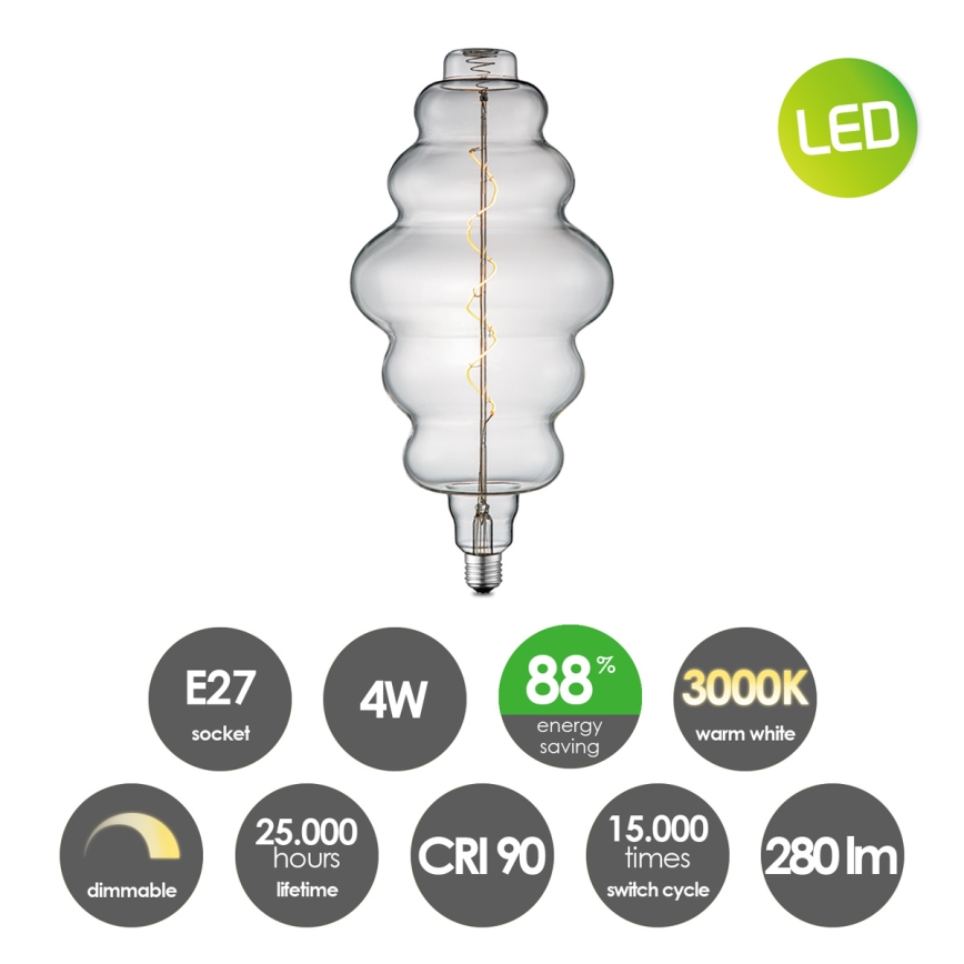 LED Dimmable bulb VINTAGE EDISON E27/4W/230V 3000K CRI 90