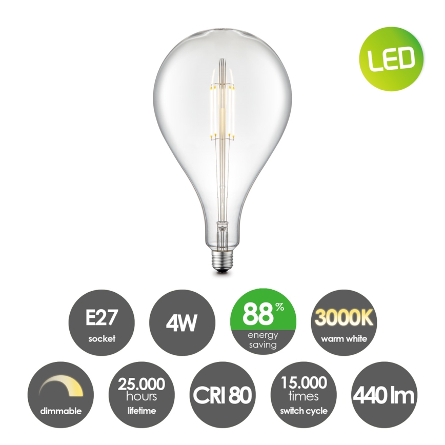LED Dimmable bulb VINTAGE EDISON E27/4W/230V 3000K