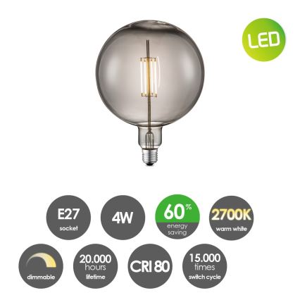 LED Dimmable bulb VINTAGE EDISON G180 E27/4W/230V 2700K