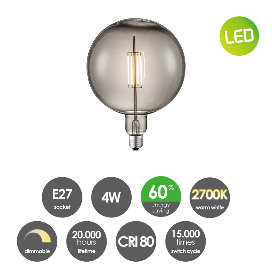 LED Dimmable bulb VINTAGE EDISON G180 E27/4W/230V 2700K