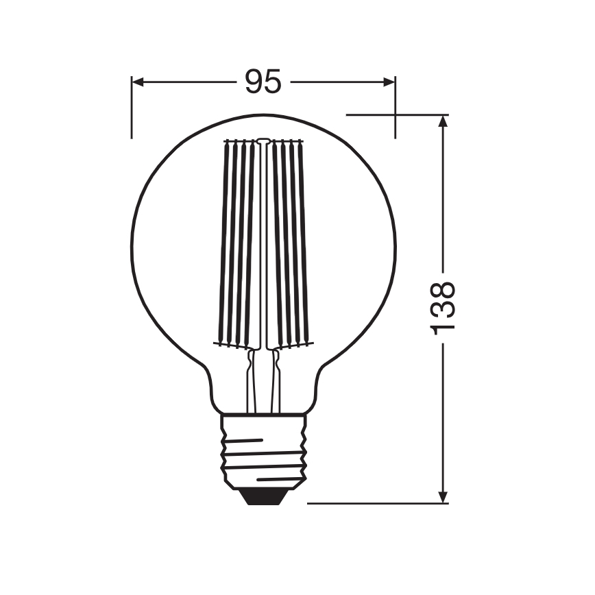LED Dimmable Bulb VINTAGE FILAMENT E27/11W/230V 1800K - Osram