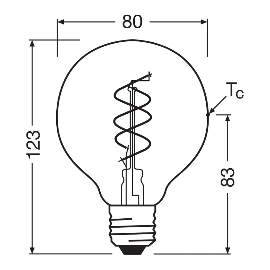 LED Dimmable Bulb VINTAGE FILAMENT E27/4.9W/230V 2200K CRI 90 - Osram