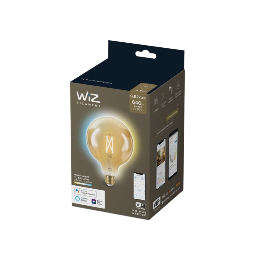 LED Dimmable bulb VINTAGE FILAMENT G125 E27/6,7W/230V 2000-5000K CRI 90 Wi-Fi - WiZ