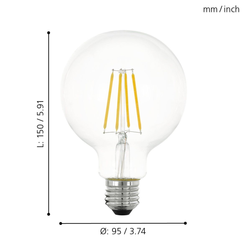 LED Dimmable bulb VINTAGE G95 E27/6W/230V 2700K - Eglo 11752