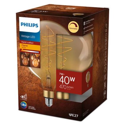 LED Dimmable bulb VINTAGE Philips G200 E27/7W/230V 2000K