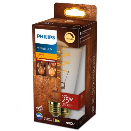 LED Dimmable bulb VINTAGE Philips ST64 E27/4,5W/230V 1800K