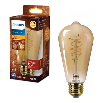 LED Dimmable Bulb VINTAGE Philips ST64 E27/7,3W/230V 2200K CRI 90
