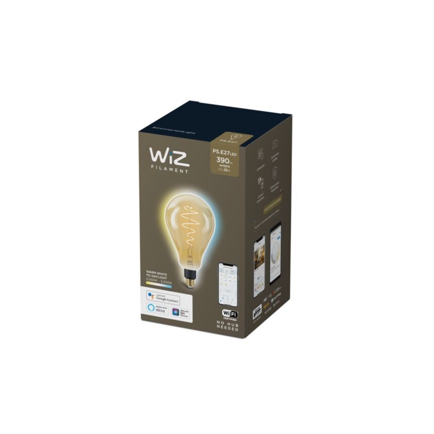 LED Dimmable bulb VINTAGE FILAMENT PS160 E27/6,5W/230V 2000-5000K CRI 90 Wi-Fi -WiZ