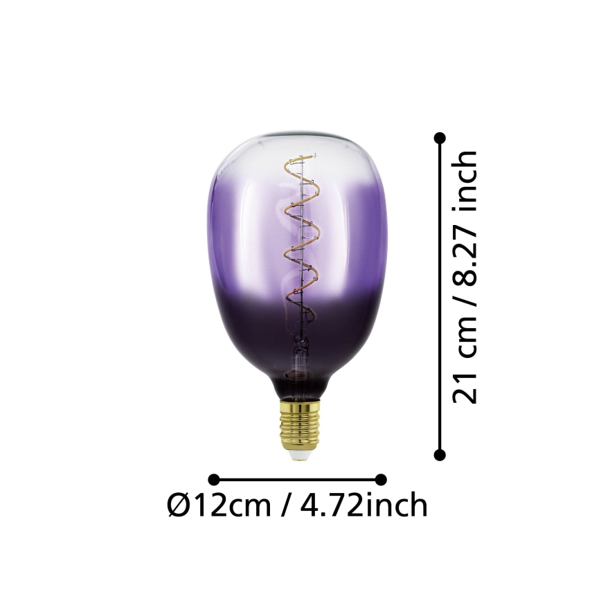 LED Dimmable Bulb VINTAGE T120 E27/4W/230V 1800K Purple - Eglo 110226