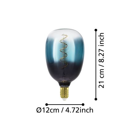 LED Dimmable Bulb VINTAGE T120 E27/4W/230V 2000K blue - Eglo 110224