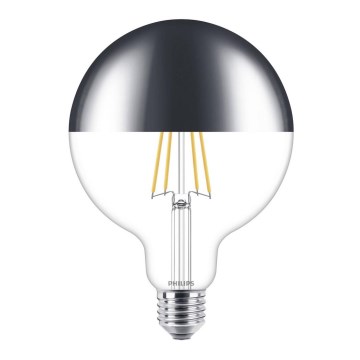 LED Dimmable bulb with a mirror spherical cap DECO Philips G125 E27/7,2W/230V 2700K