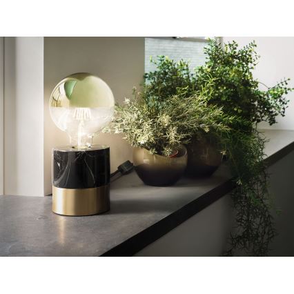 LED Dimmable bulb with a mirror spherical cap GLOBE G95 E27/6,5W/230V 2700K gold - Paulmann 28675