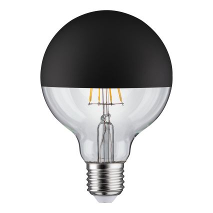 LED Dimmable bulb with a mirror spherical cap GLOBE G95 E27/6,5W/230V 2700K black - Paulmann 28676