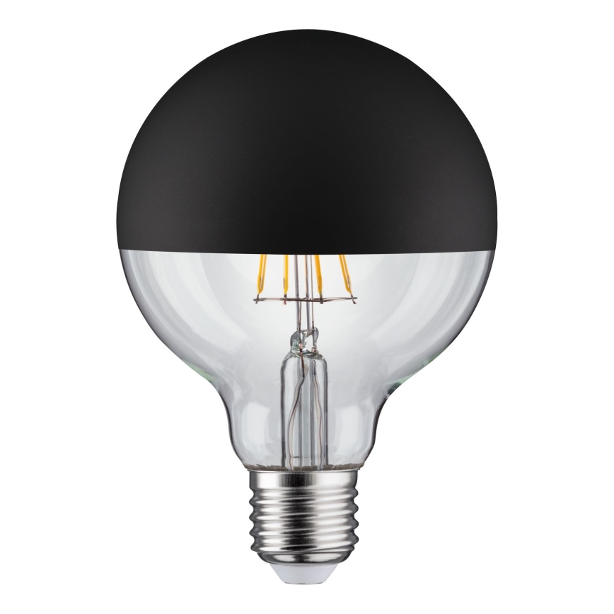 LED Dimmable bulb with a mirror spherical cap GLOBE G95 E27/6,5W/230V 2700K black - Paulmann 28676