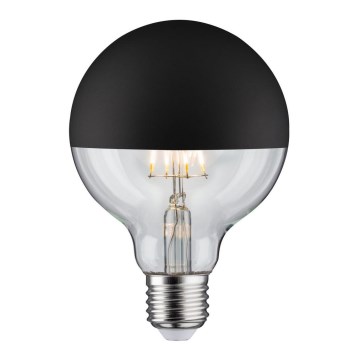 LED Dimmable bulb with a mirror spherical cap GLOBE G95 E27/6,5W/230V 2700K black - Paulmann 28676