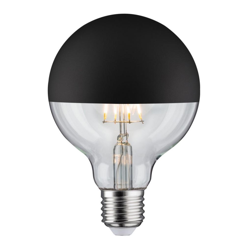 LED Dimmable bulb with a mirror spherical cap GLOBE G95 E27/6,5W/230V 2700K black - Paulmann 28676