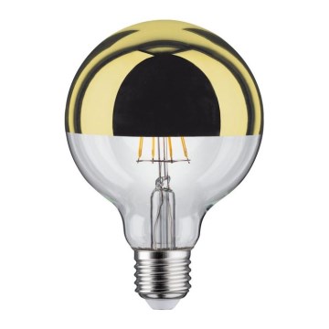 LED Dimmable bulb with a mirror spherical cap GLOBE G95 E27/6,5W/230V 2700K gold - Paulmann 28675