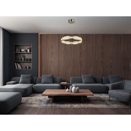 ENRIQUE Dimmable LED Crystal Chandelier Suspended on Cable LED/40W//230V 3000-6000K dia. 60 cm + Remote Control