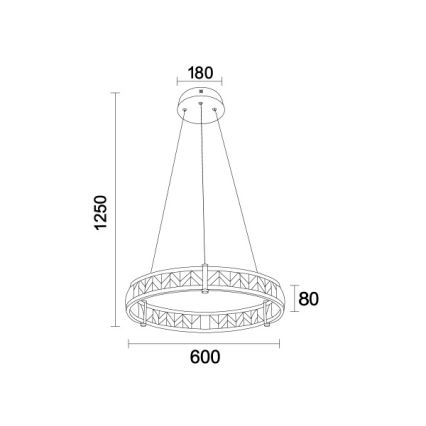 ENRIQUE Dimmable LED Crystal Chandelier Suspended on Cable LED/40W//230V 3000-6000K dia. 60 cm + Remote Control