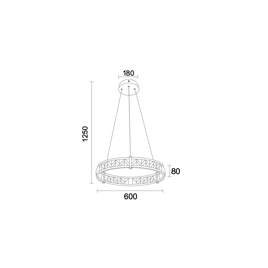 ENRIQUE Dimmable LED Crystal Chandelier Suspended on Cable LED/40W//230V 3000-6000K dia. 60 cm + Remote Control
