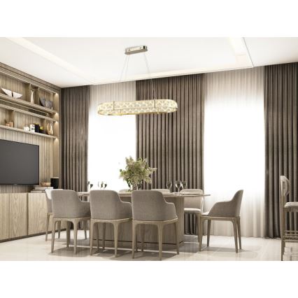 LED Dimmable crystal chandelier on cable ENRIQUE LED/50W//230V 3000-6000K + remote control